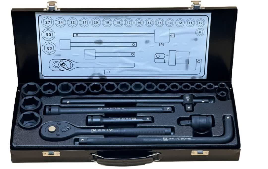 جعبه بکس 1/2 درایو فشارقوی 6پر 24پارچه FLYTOOLS