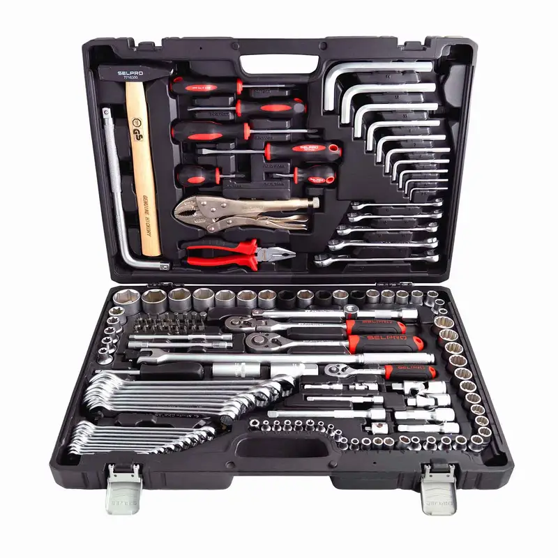 جعبه ابزار کامل 142عددی 1.2 و 3.8 و 1.4 درایو سلپرو SELPRO 745142 تایوان