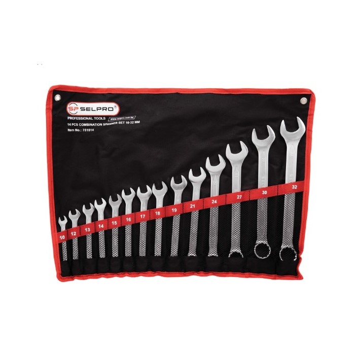 ست 14 عددی آچار یک سر رینگ یک سر تخت سلپرو Selpro781514 سایز 10-32
