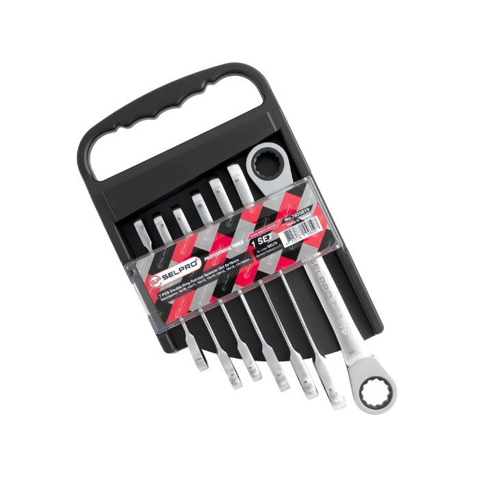 ست 7 عددی آچار دو سر رینگی جغجغه ای سلپرو Selpro7855819 سایز 8-19