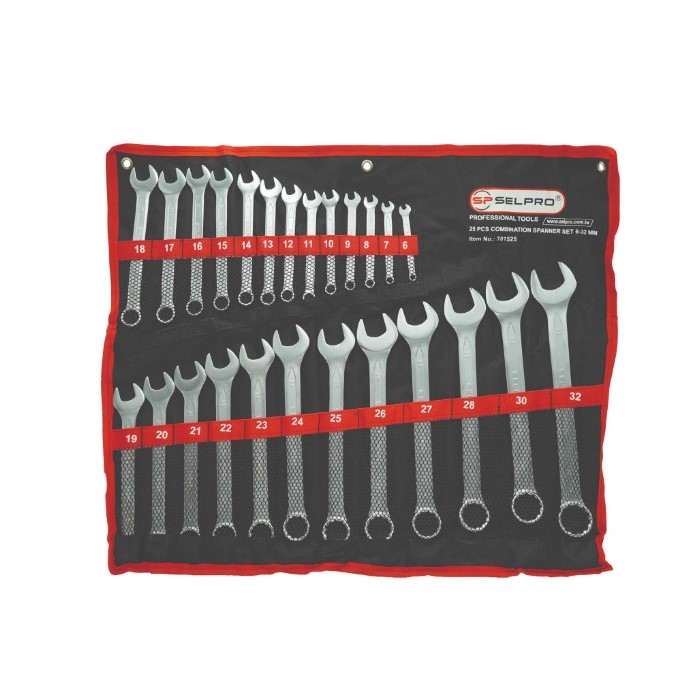 ست 25 عددی آچار یک سر رینگ یک سر تخت سلپرو Selpro781525 سایز 6-32