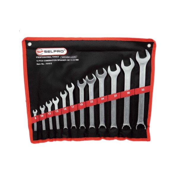 ست 12 عددی آچار یک سر رینگ یک سر تخت سلپرو Selpro781512 سایز 8-32